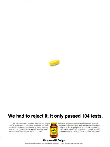 Solgar Vitamins "Rejection"